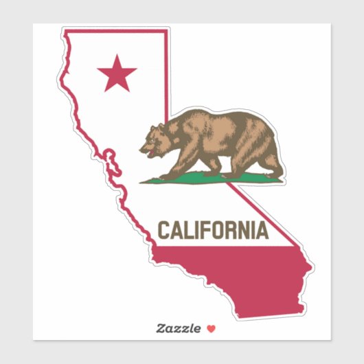 California State Flag Beer Sticker (Vel)