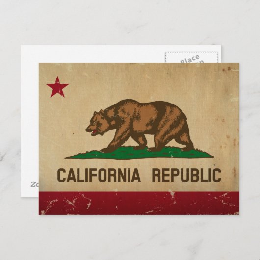 California State Flag  Briefkaart (Voorkant / Achterkant)