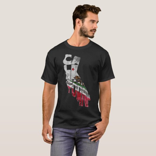 California State Flag Cali houdt van geweldige gra T-shirt (Voorkant volledig)