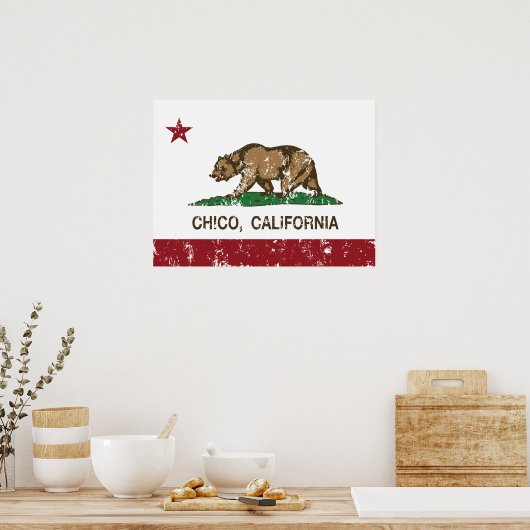 California State Flag Chico Poster (Keuken)