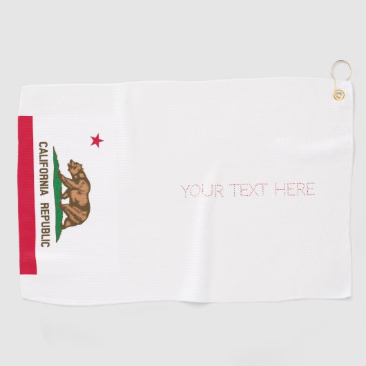 California State Flag Design Jouw tekst op een Golfhanddoek (Horizontaal)