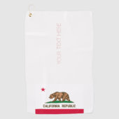 California State Flag Design Jouw tekst op een Golfhanddoek (Voorkant)