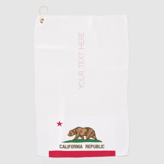 California State Flag Design Jouw tekst op een Golfhanddoek (Voorkant)