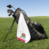California State Flag Design Jouw tekst op een Golfhanddoek (Groen)