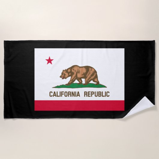 California State Flag Design op een Strandlaken (Voorkant)