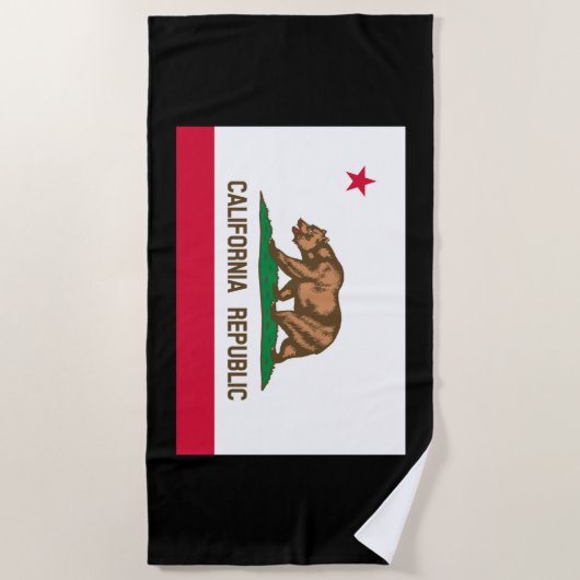 California State Flag Design op een Strandlaken (Voorkant)