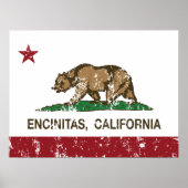 California State Flag Encinitas Poster (Voorkant)