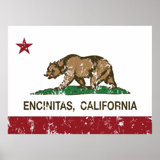 California State Flag Encinitas Poster (Voorkant)