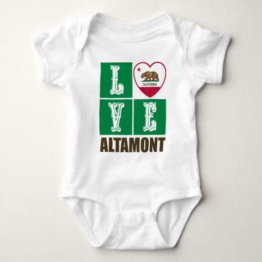 California State Flag Heart Altamont Romper (Voorkant)