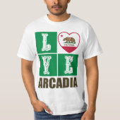 California State Flag Heart Arcadia T-shirt (Voorkant)
