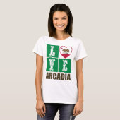 California State Flag Heart Arcadia T-shirt (Voorkant volledig)