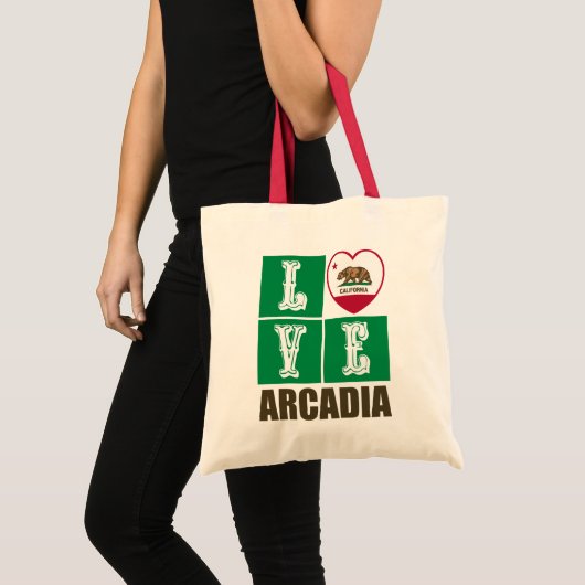 California State Flag Heart Arcadia Tote Bag (Voorkant (product))