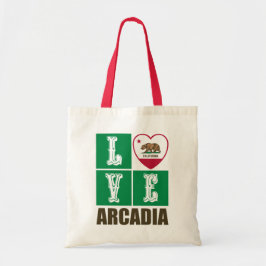 California State Flag Heart Arcadia Tote Bag