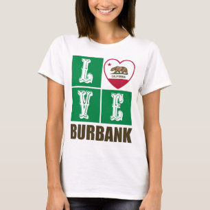 California State Flag Heart Burbank T-shirt