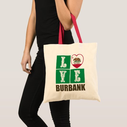 California State Flag Heart Burbank Tote Bag (Voorkant (product))