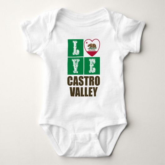 California State Flag Heart Castro Valley Romper (Voorkant)