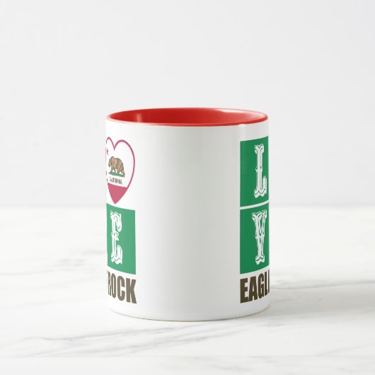 California State Flag Heart Eagle Rock Mok (Midden)