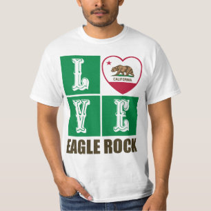 California State Flag Heart Eagle Rock T-shirt