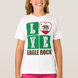 California State Flag Heart Eagle Rock T-shirt
