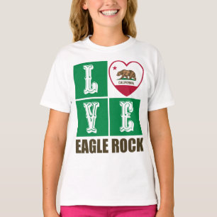 California State Flag Heart Eagle Rock T-shirt