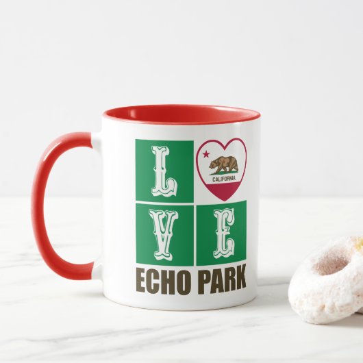 California State Flag Heart Echo Park Mok (Met donut)
