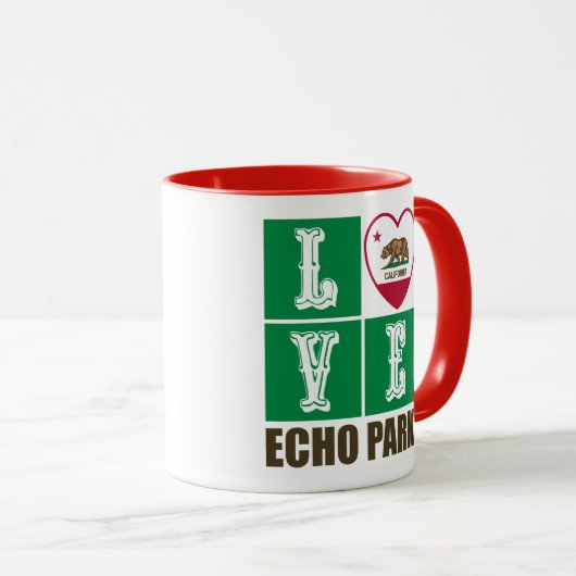 California State Flag Heart Echo Park Mok (Voorkant rechts)