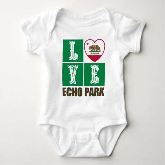 California State Flag Heart Echo Park Romper (Voorkant)