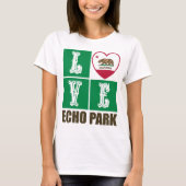 California State Flag Heart Echo Park T-shirt (Voorkant)