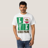 California State Flag Heart Echo Park T-shirt (Voorkant volledig)