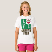 California State Flag Heart Griffith Park T-shirt (Voorkant volledig)