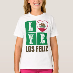 California State Flag Heart Los Feliz T-shirt