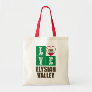 California State Flag Heart Love Elysian Valley Tote Bag