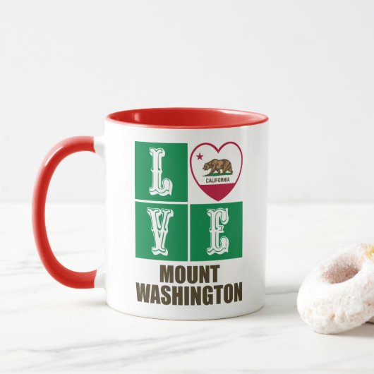 California State Flag Heart Love Mount Washington Mok (Met donut)