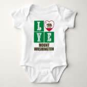 California State Flag Heart Love Mount Washington Romper (Voorkant)