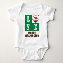 California State Flag Heart Love Mount Washington Romper