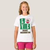 California State Flag Heart Love Mount Washington T-shirt (Voorkant volledig)