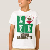 California State Flag Heart Love Mount Washington T-shirt (Voorkant)
