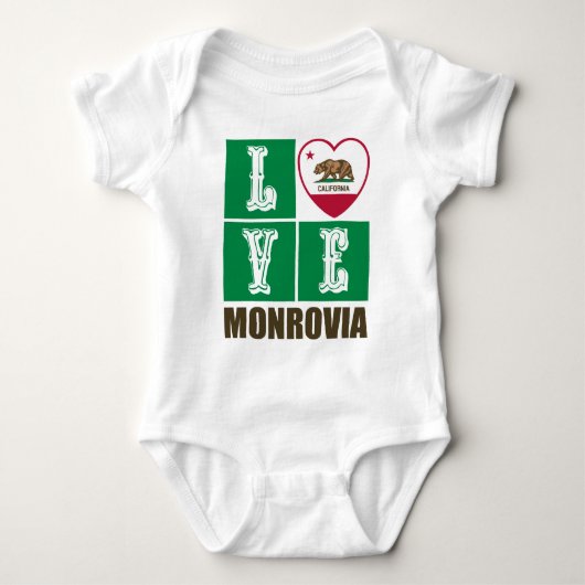 California State Flag Heart Monrovia Romper (Voorkant)