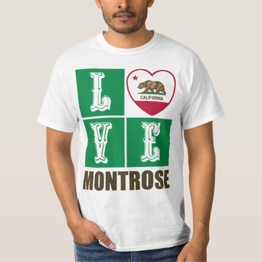 California State Flag Heart Montrose T-shirt (Voorkant)