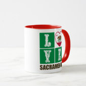 California State Flag Heart Sacramento Mok (Voorkant rechts)