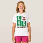 California State Flag Heart Sacramento T-shirt (Voorkant volledig)