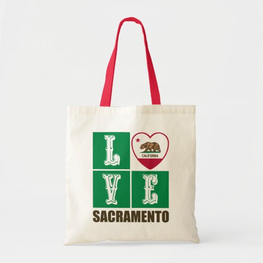 California State Flag Heart Sacramento Tote Bag (Voorkant)