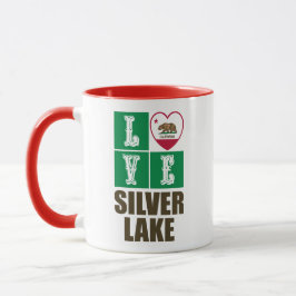 California State Flag Heart Silver Lake Mok
