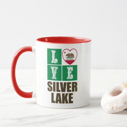 California State Flag Heart Silver Lake Mok (Met donut)