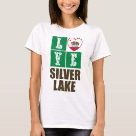 California State Flag Heart Silver Lake T-shirt