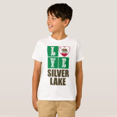 California State Flag Heart Silver Lake T-shirt (Voorkant volledig)