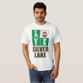 California State Flag Heart Silver Lake T-shirt (Voorkant volledig)