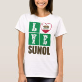California State Flag Heart Sunol T-shirt (Voorkant)