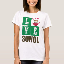 California State Flag Heart Sunol T-shirt