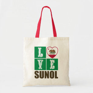California State Flag Heart Sunol Tote Bag